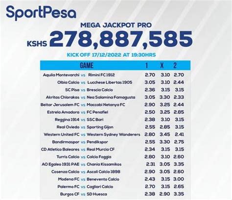 mega jackpot prediction 17 games